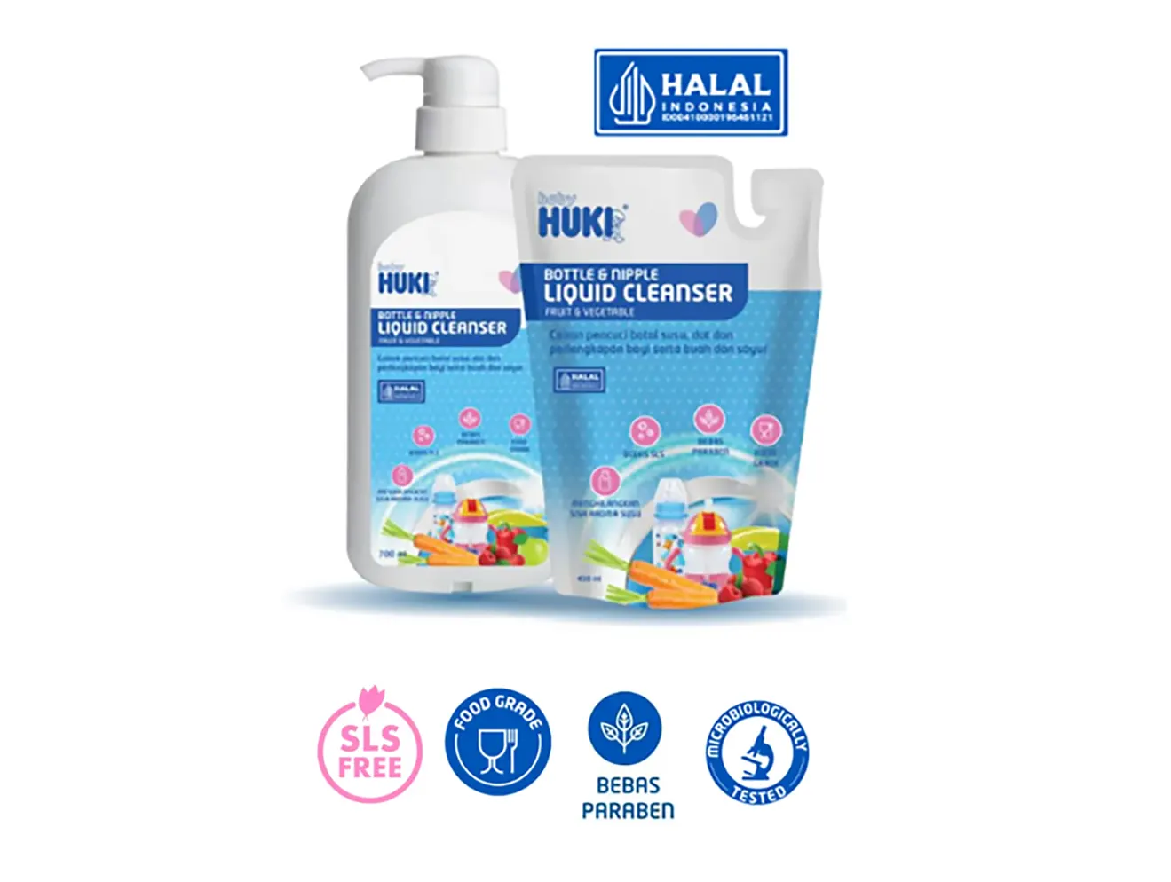 Liquid Cleanser Baby Huki, sabun cuci botol bayi food grade